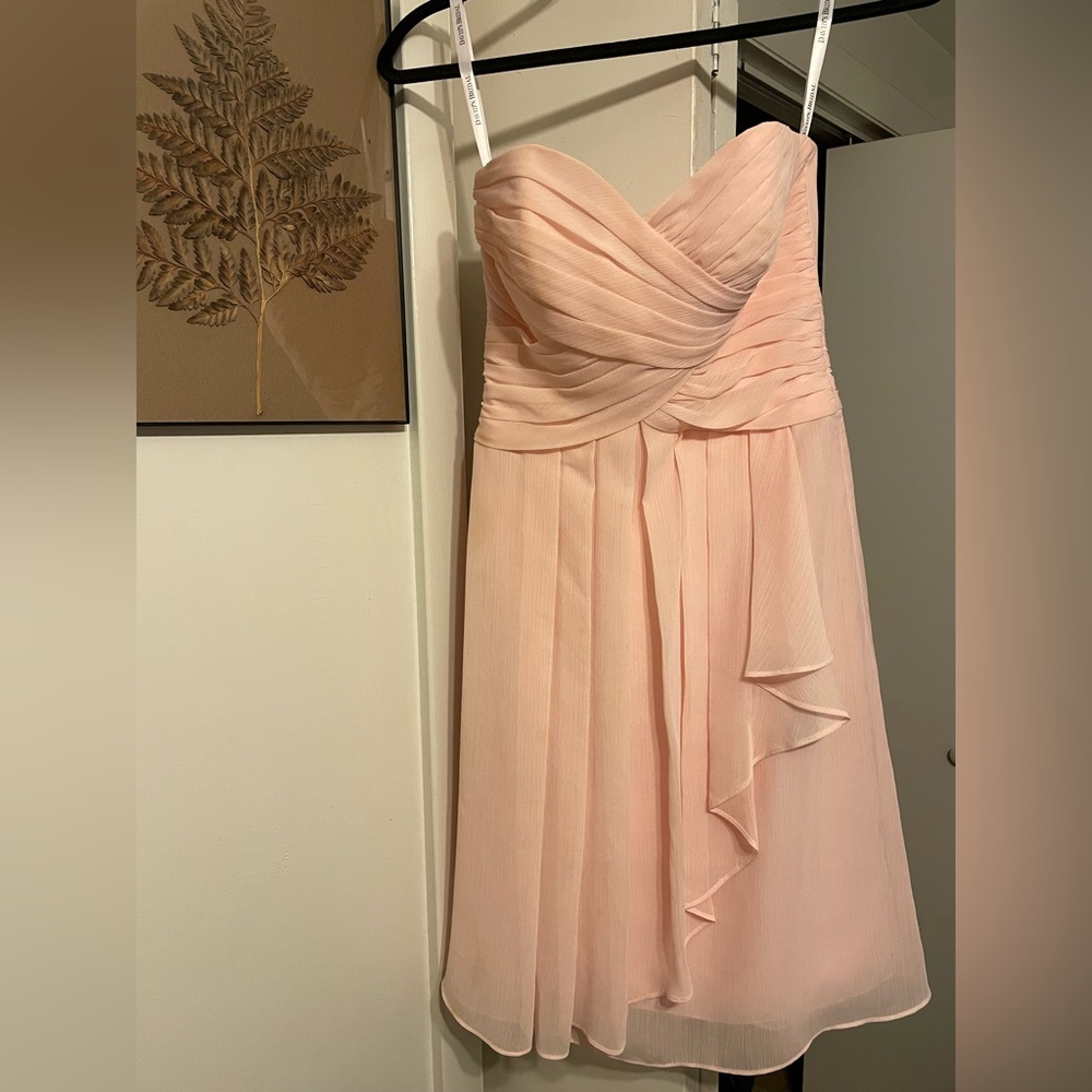 Strapless pink formal dress